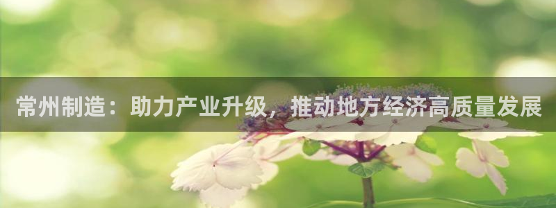 门徒娱乐主管名字叫什么：常州制造：助力产业升级，推动地方经济
