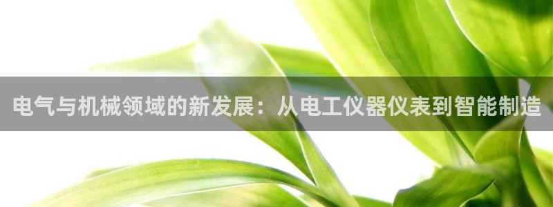 璀璨娱乐门徒：电气与机械领域的新发展：从电工仪器仪表到智能制