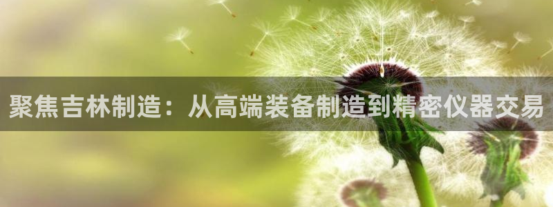 门徒第娱乐首页：聚焦吉林制造：从高端装备制造到精密仪器交易