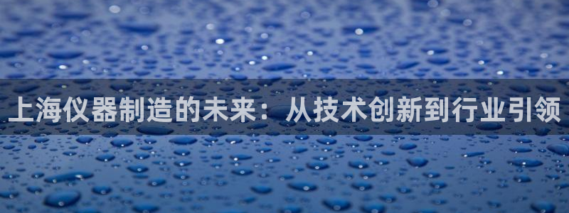 门徒娱乐登录网址是什么：上海仪器制造的未来：从技术创新到行业