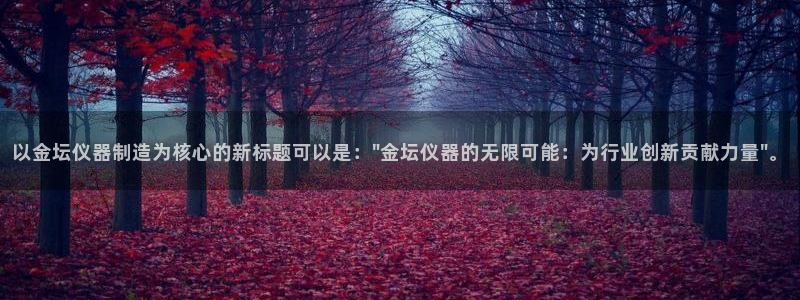 门徒娱乐下5指尖：以金坛仪器制造为核心的新标题可以是：\